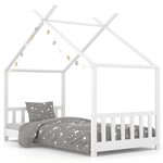 vidaXL Cadre de lit d'enfant Blanc Bois de pin massif 80x160 cm