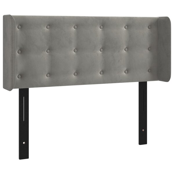 vidaXL Tête de lit avec oreilles gris clair 103x16x78/88 cm velours