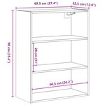 vidaXL Armoire murale suspendue chêne artisanal 69 5x32 5x90 cm