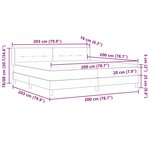 vidaXL Lit à Ressorts avec matelas Gris clair 200 x 200 cm tissu