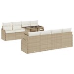vidaXL Ensemble de canapé de jardin 9 pièces avec coussins beige en rotin synthétique
