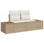 vidaXL Ensemble de canapé de jardin 7 Pièces Beige Poly rotin