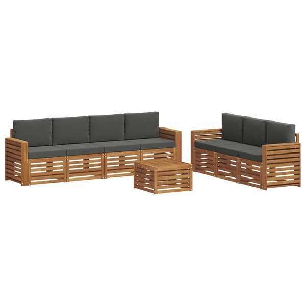 vidaXL Ensembles de canapés avec coussin 8 Pièces Naturel et Anthracite