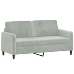 vidaXL Ensemble de canapés 3 Pièces avec coussins gris clair velours