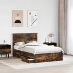 vidaXL Cadre de lit Chêne fumé 120 x 200 cm Bois Ingénierie