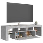 vidaXL Meuble TV avec lumières LED Gris béton 140x36 5x40 cm