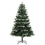 vidaXL Sapin de Noël artificiel à charnières avec neige floquée 180 cm