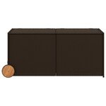 vidaXL Boîte de rangement de jardin et roues marron 283L poly rotin