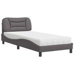 vidaXL Lit avec matelas Hvar gris 90x200 cm similicuir