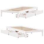 vidaXL Cadre de lit avec tiroirs sans matelas blanc 90x200 cm
