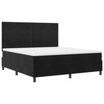 vidaXL Lit à ressort LED avec matelas Noir 180 x 200 cm Velours