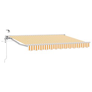 vidaXL Auvent rétractable électrique Jaune et blanc 3 5 x 2 m