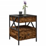 vidaXL Table basse avec LED Infinity chêne fumé 40x40x51 cm