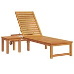 vidaXL Transat 1-personne Marron 53 x 202 x 89cm Bois d'acacia massif