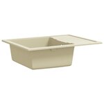 vidaXL Évier de cuisine avec trou de trop-plein ovale Beige Granit