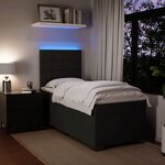 vidaXL Sommier à lattes de lit avec matelas Noir 90x200 cm Velours
