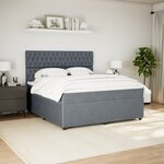 vidaXL Sommier à lattes de lit et matelas Gris foncé 180x200cm Velours