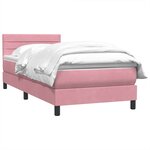 vidaXL Sommier à lattes de lit avec matelas rose 100x220 cm velours