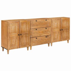 vidaXL Buffet 3 Pièces Marron 60 x 33 x 75 cm bois de manguier massif