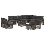 vidaXL Ensemble de canapé de jardin 13 Pièces Gris polyrotin