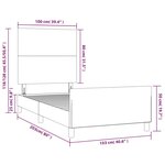 vidaXL Cadre de lit avec tête de lit Gris clair 100x200 cm Tissu