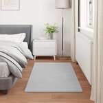 vidaXL Tapis en Fourrure Synthétique de Lapin Olite Gris 60 x 110 cm