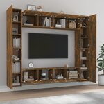 vidaXL Ensemble de meubles TV 8 Pièces Chêne fumé Bois d'ingénierie