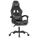 vidaXL Chaise de jeu avec repose-pied Noir et gris Similicuir
