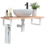 vidaXL Supports d'étagères pour lavabo 2 Pièces blanc rectangulaire acier