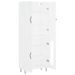 vidaXL Buffet haut Blanc 69 5x34x180 cm Bois d'ingénierie