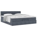 VidaXL Cadre de lit ottoman avec matelas gris foncé 160x200 cm velours