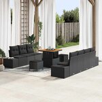 vidaXL Ensemble de canapé de jardin 10 Pièces Noir Poly rotin