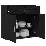 vidaXL Buffet avec tiroir Chêne noir 78 x 38 x 80 cm Bois d'ingénierie