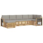 vidaXL Ensemble de canapés d'extérieur 7 pc Blanc et gris clair
