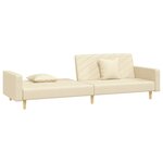 vidaXL Canapé-lit à 2 places avec deux oreillers crème tissu