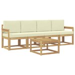 vidaXL Ensemble de canapés d'extérieur 5 Pièces Blanc et crème