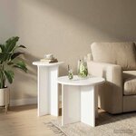 vidaXL Ensemble de tables d'appoint 2 pièces Blanc brillant