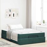 vidaXL Cadre de lit avec matelas avec matelas 2 Pièces Vert Velours