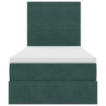 vidaXL Lit de rangement LED avec matelas Vert foncé 90 x 190 cm