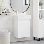 vidaXL Meuble de salle de bain avec robinet Blanc 45 5 x 22 5 x 84 cm