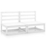 vidaXL Canapés centraux de jardin 2 Pièces blanc bois de pin massif