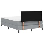 vidaXL Lit Box Spring avec Matelas et Lumière LED Gris Clair 120x200 cm Tissu