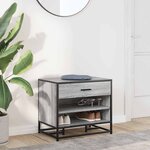 vidaXL Banc à chaussures sonoma gris bois d'ingénierie et métal