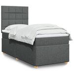 vidaXL Sommier à lattes de lit avec matelas Gris foncé 100x200cm Tissu