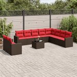 vidaXL Salon de jardin et coussins 11 Pièces marron résine tressée