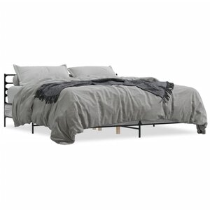 vidaXL Cadre de lit sans matelas sonoma gris 200x200 cm
