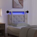 vidaXL Tête de lit suspendue Avec lumière LED Crème Simili cuir