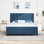vidaXL Lit à ressorts avec matelas avec LED Bleu 180 x 200 cm tissu