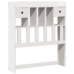 vidaXL Lit bibliothèque sans matelas blanc 90x200cm bois de pin massif
