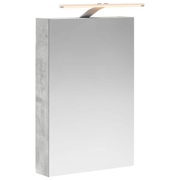 vidaXL Armoire Miroir de Salle de Bain Gris béton 40 x 10 5 x 60 5 cm